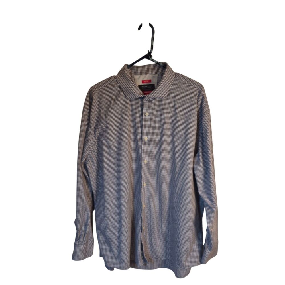 Kenneth Cole Mens Awearness Performance Shirt Sz 18-1/2 34-35 Slim Fit Non-Iron